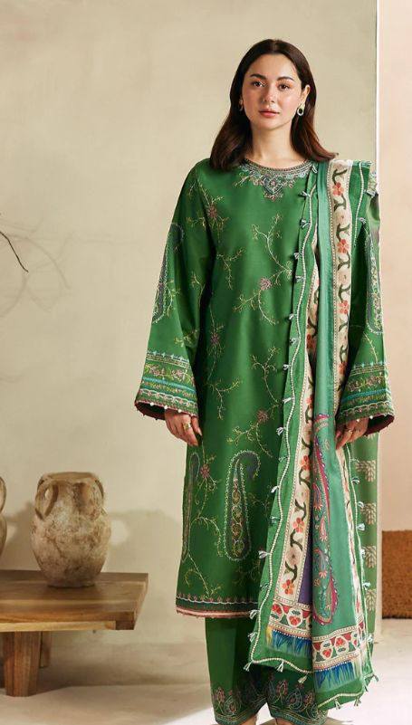Emerald Green Luxury Embroidered 3-Piece Suit