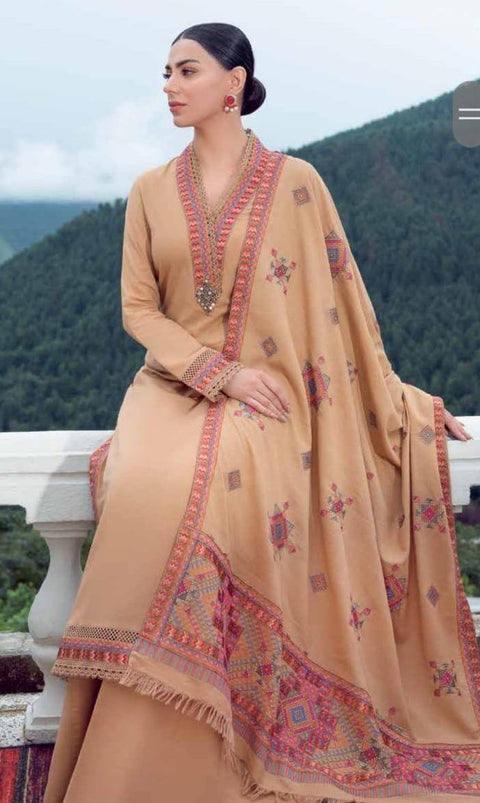 Luxury Embroidered Shawl Suit