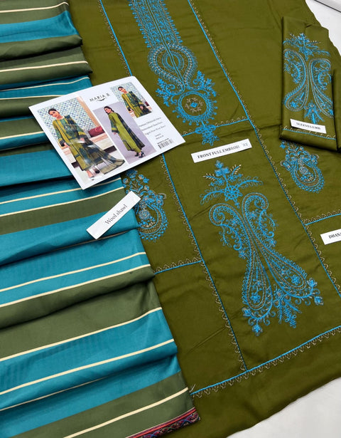 3 PIECE UNSTITCHED EMBROIDERED WINTER COLLECTION DHANAK