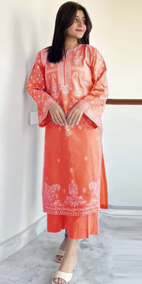 2 PIECE EMBROIDERED DHANAK UNDERSTAND