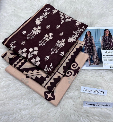 3 PIECE EMBROIDERED UNSTITCHED LAWN SUMMER COLLECTION