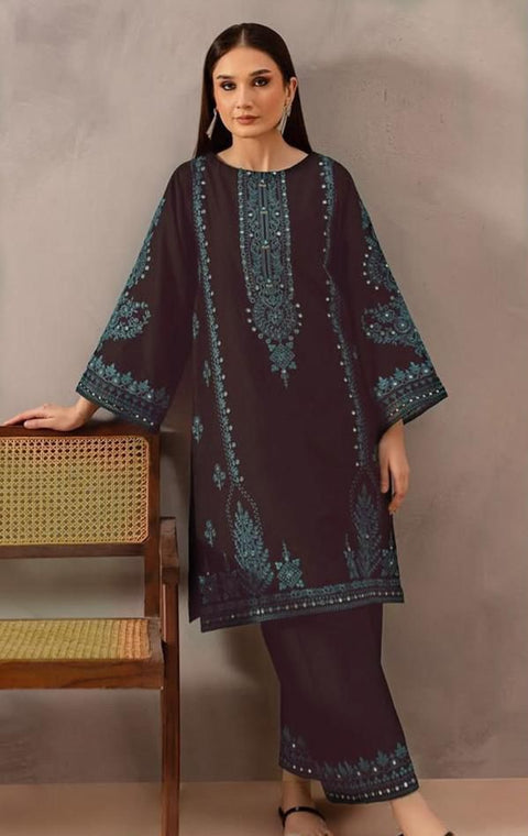 2 PIECE UNSTITCHED EMBROIDERED WINTER COLLECTION DHANAK