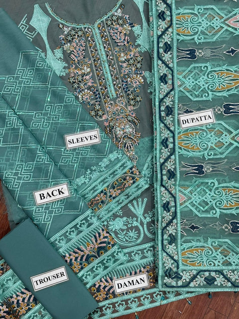 3 PIECE UNSTITCHED EMBROIDERED FANCY COLLECTION