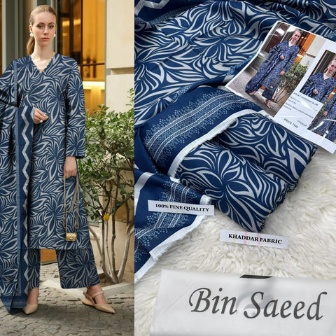 3 PIECE UNSTITCHED PRINTED KHADDAR WINTER COLLECTION