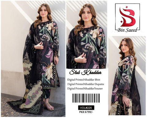 3 PIECE UNSTITCHED PRINTED KHADDAR COLLECTION.