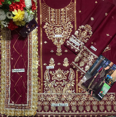 3 PIECE UNSTITCHED EMBROIDERED FANCY COLLECTION