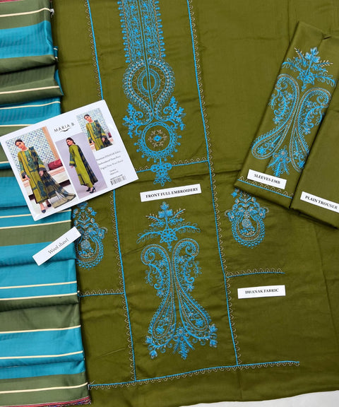 3 PIECE UNSTITCHED EMBROIDERED WINTER COLLECTION DHANAK