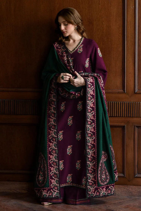 3 PIECE EMBROIDERED UNSTITCHED WINTER DHANAK COLLECTION