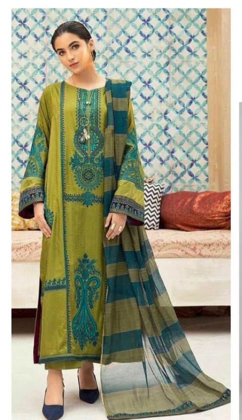 3 PIECE UNSTITCHED EMBROIDERED WINTER COLLECTION DHANAK