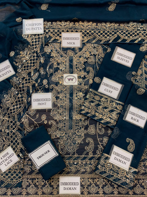 3 PIECE UNSTITCHED EMBROIDERED FANCY COLLECTION.