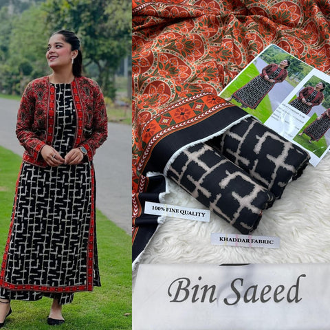 3 PIECE UNSTITCHED PRINTED KHADDAR WINTER COLLECTION