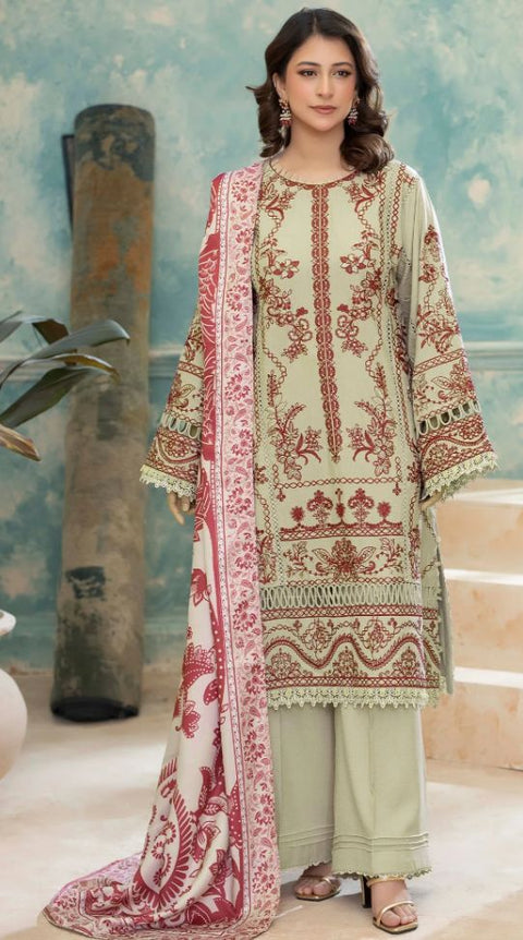3 PIECE UNSTITCHED EMBROIDERED WINTER DHANAK COLLECTION