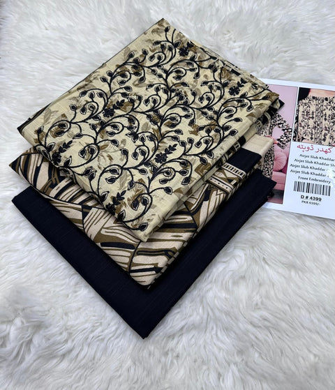 3 PIECE UNSTITCHED PRINTED EMBROIDERED KHADDAR COLLECTION