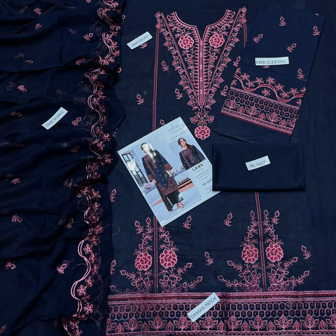 3 PIECE EMBROIDERED UNSTITCHED LAWN SUMMER COLLECTION