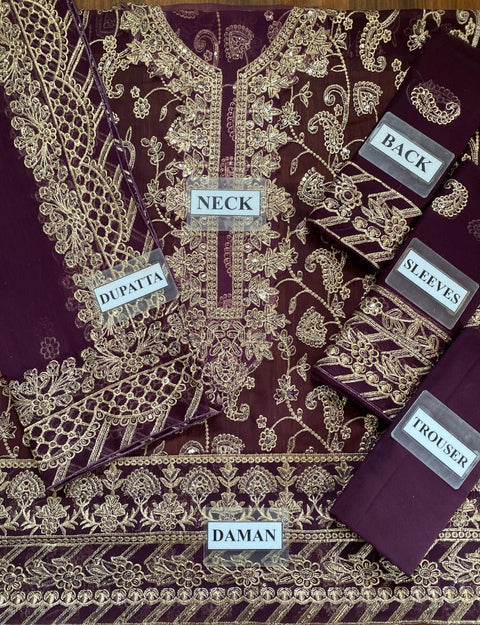 3 PIECE UNSTITCHED EMBROIDERED FANCY COLLECTION.