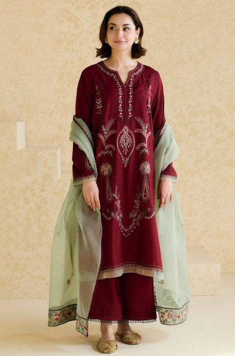 3 PIECE UNSTITCHED EMBROIDERED WINTER COLLECTION