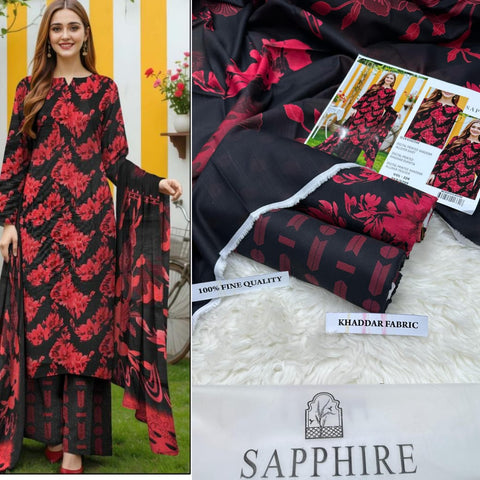 3 PIECE UNSTITCHED PRINTED KHADDAR WINTER COLLECTION