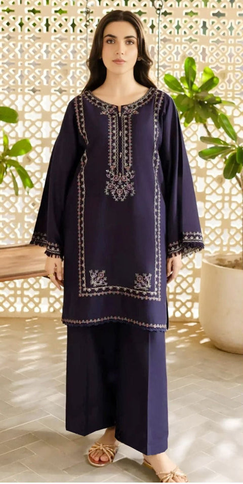 2 PIECE EMBROIDERED DHANAK UNDERSTAND