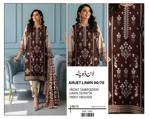 3 PIECE EMBROIDERED UNSTITCHED LAWN SUMMER COLLECTION